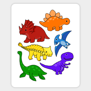 Rainbow Dinosaurs Magnet